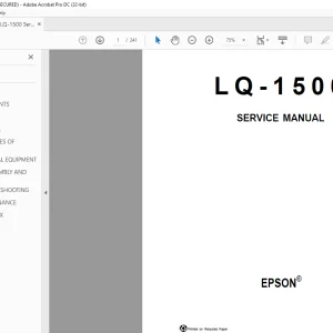 Epson LQ-1500 Service Manual -  PDF DOWNLOAD