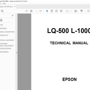 Epson LQ-500 L1000 TECHNICAL Manual- PDF DOWNLOAD