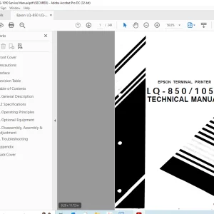 Epson LQ-850 LQ-1050  Technical Manual - PDF DOWNLOAD