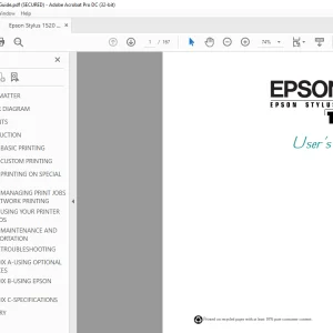 Epson Stylus 1520 User's Guide Manual  -  PDF DOWNLOAD