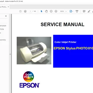 Epson Stylus  810 - 820 Service Manual - PDF DOWNLOAD
