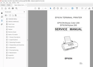 Epson Stylus Color 200 - Stylus 200 Service Manual -  PDF DOWNLOAD