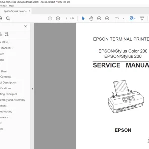 Epson Stylus Color 200 - Stylus 200 Service Manual -  PDF DOWNLOAD