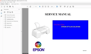 Epson Stylus Color 480 Service Manual - PDF DOWNLOAD