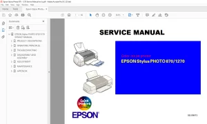 Epson Stylus Photo 870 - 1270 Service Manual SEIJ9901 - PDF DOWNLOAD
