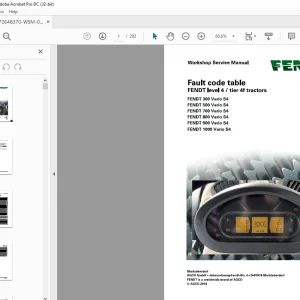 FENDT level 4/tier 4f tractors 300 500 700 800 900 1000 Vario S4 Workshop Service Manual PDF