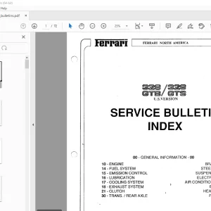 Ferrari 328 GTB 328 GTS Service Bulletin Manual - PDF DOWNLOAD