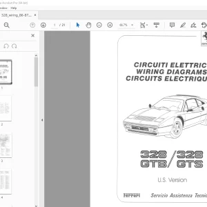 Ferrari 328 GTB 328 GTS Wiring Diagram Manual - PDF DOWNLOAD