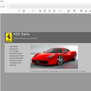 Ferrari 458 Italia Workshop Manual - PDF DOWNLOAD