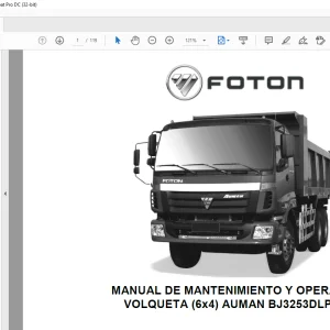 Foton AUMAN VOLQUETA (6x4) MANUAL DE MANTENIMIENTO Y OPERACIÓN BJ3253DLPJB-7