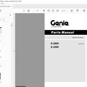 GENIE Truck S-3800 S-3200 Parts Manual SN 101 - PDF DOWNLOAD