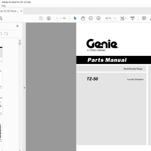 GENIE Truck TZ-50 Parts Manual Part No. 84576  -  PDF DOWNLOAD