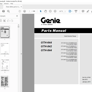 Genie GTH-644 GTH-842 GTH-844 Parts Manual PN 97486 - PDF DOWNLOAD