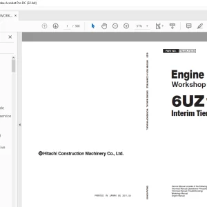 Hitachi 6UZ1 Interim Tier 4 Compatible Engine Workshop Manual PN:EWJAA - PDF DOWNLOAD
