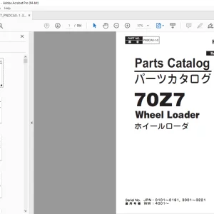 Hitachi 70Z7 Wheel Loader Parts Manual  PN PNDCA0-1-3 - PDF