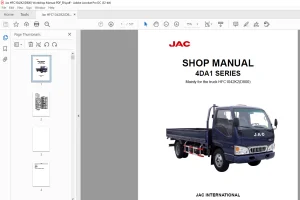 JAC Motor truck HFC1042K2(D800) 4DA1 SERIES SHOP MANUAL - PDF DOWNLOAD