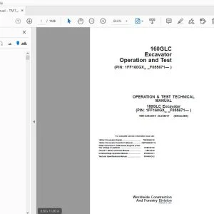 JOHN DEERE 160GLC EXCAVATOR OPERATION & TEST TECHNICAL MANUAL TM13345X19 - PDF DOWNLOAD