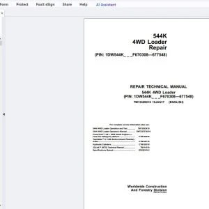 JOHN DEERE 544K 4WD LOADER REPAIR TECHNICAL MANUAL TM13369X19 - PDF DOWNLOAD