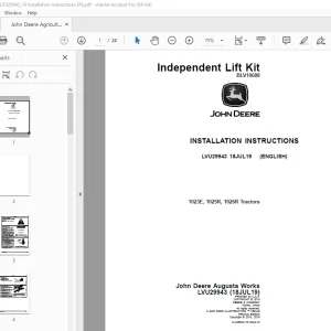 John Deere 1023E, 1025R, 1026R Tractors Instruction Manual LVU29943 PDF