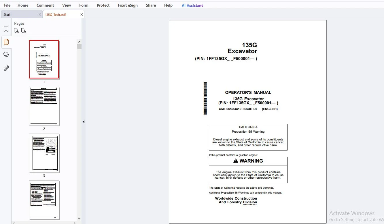John Deere 135G Excavator Operation Manual OMT382334X19 - PDF DOWNLOAD - Image 4
