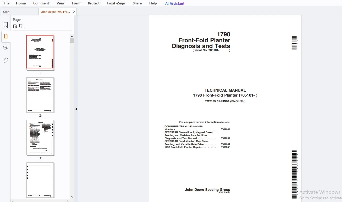 John Deere 1790 Front-Fold Planter Diagnosis & Test Technical Manual TM2159 - PDF DOWNLOAD - Image 4