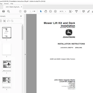 John Deere 2025R & 2026R Compact Utility Tractors Instruction Manual LVU34149 PDF