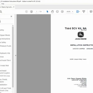 John Deere 2025R Compact Utility Tractor INSTALLATION INSTRUCTIONS MANUAL LVU33721 PDF