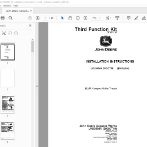 John Deere 2025R Compact Utility Tractor Instruction Manual LVU36064 PDF