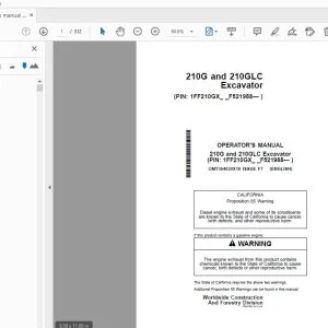 John Deere 210G & 210GLC Excavator Operator's Manual OMT364030X19 - PDF DOWNLOAD