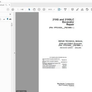 John Deere 210G & 210GLC Excavator Repair Technical Manual TM13351X19 - PDF DOWNLOAD