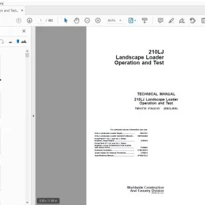 John Deere 210LJ Landscape Loader Operation & Test Technical Manual TM10730 - PDF DOWNLOAD