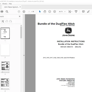 John Deere 2113 2115 2117 2122 2126 2130 & 2134 Planters Instruction Manual KK61295 PDF