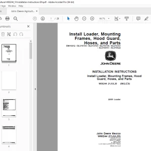 John Deere 220R Loader Instruction Manual W60244 - PDF DOWNLOAD