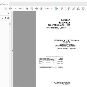John Deere 245GLC Excavator Operation & Test Manual TM12660 - PDF DOWNLOAD