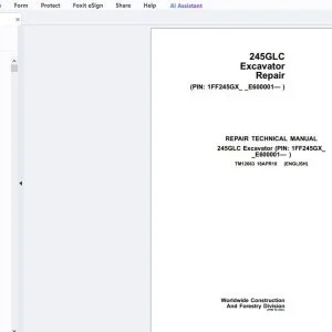 John Deere 245GLC Excavator Service Manual TM12663 PDF Download