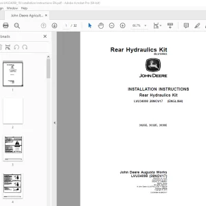 John Deere 3025E, 3032E, 3038E Instruction Manual LVU34098 PDF