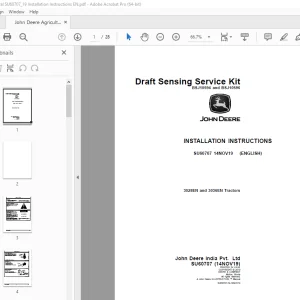 John Deere 3028EN & 3036EN Tractors Instruction Manual SU60707 PDF