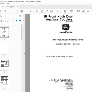 John Deere 3033R, 3038R, 3039R, 3045R & 3046R Instruction Manual LVU33753 PDF