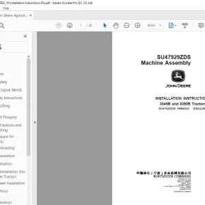 John Deere 3045B & 3050B Tractors INSTALLATION INSTRUCTIONS MANUAL SU47929ZDS PDF