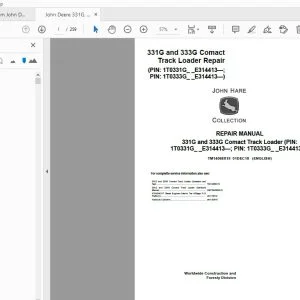 John Deere 331G, 333G Compact Track Loader Repair Service Manual TM14068X19 - PDF DOWNLOAD