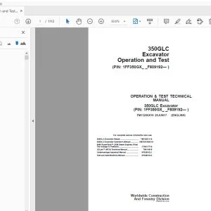 John Deere 350GLC Excavator Operation & Test Manual TM13206X19 - PDF DOWNLOAD