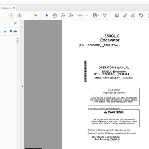 John Deere 350GLC Excavator Operator's Manual OMT351368X19 - PDF DOWNLOAD
