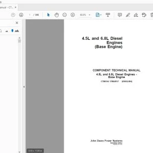 John Deere 4.5L & 6.8L Diesel Engines Base Engine Component Technical Manual - PDF