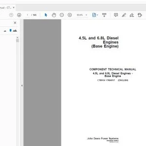 John Deere 4.5L and 6.8L Diesel Engines (Base Engine) Component Technical Manual CTM104 - PDF DOWNLOAD