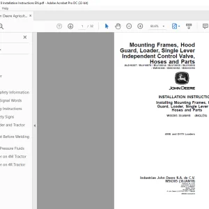 John Deere 400E and D170 Loaders INSTALLATION INSTRUCTIONS MANUAL W56305 - PDF DOWNLOAD