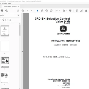 John Deere 4044M, 4049M, 4052M & 4066M Tractors Instruction Manual LVU30661 PDF