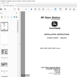 John Deere 4044R, 4049R, 4052R, 4066R Tractors Instruction Manual LVU28329 PDF
