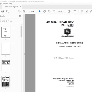 John Deere 4044R, 4052R & 4066R Tractors Instruction Manual LVU26959 PDF