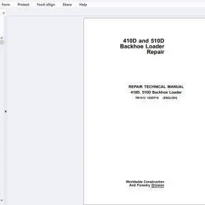 John Deere 410D & 510D Backhoe Loader Repair Technical Manual TM1513 - PDF DOWNLOAD