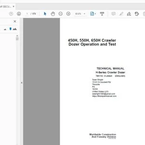 John Deere 450H, 550H, 650H Crawler Dozer Operation & Test Technical Manual TM1743 - PDF DOWNLOAD